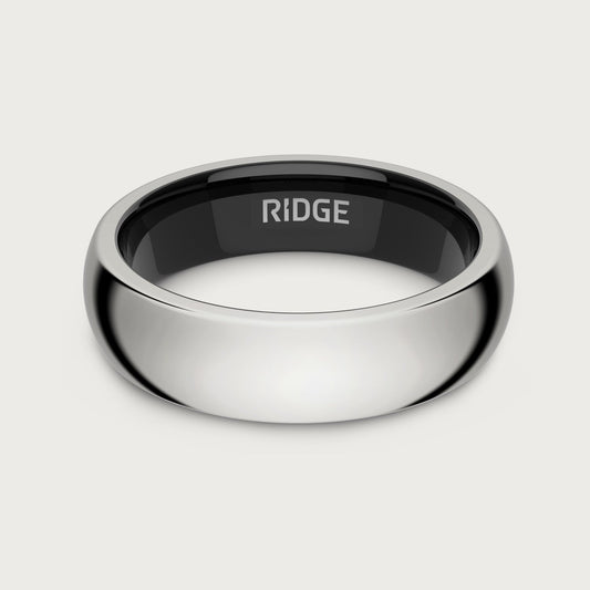 6mm Rounded Ring Set - Platinum