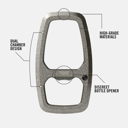 Dual Chamber Carabiner  - Stonewashed Titanium