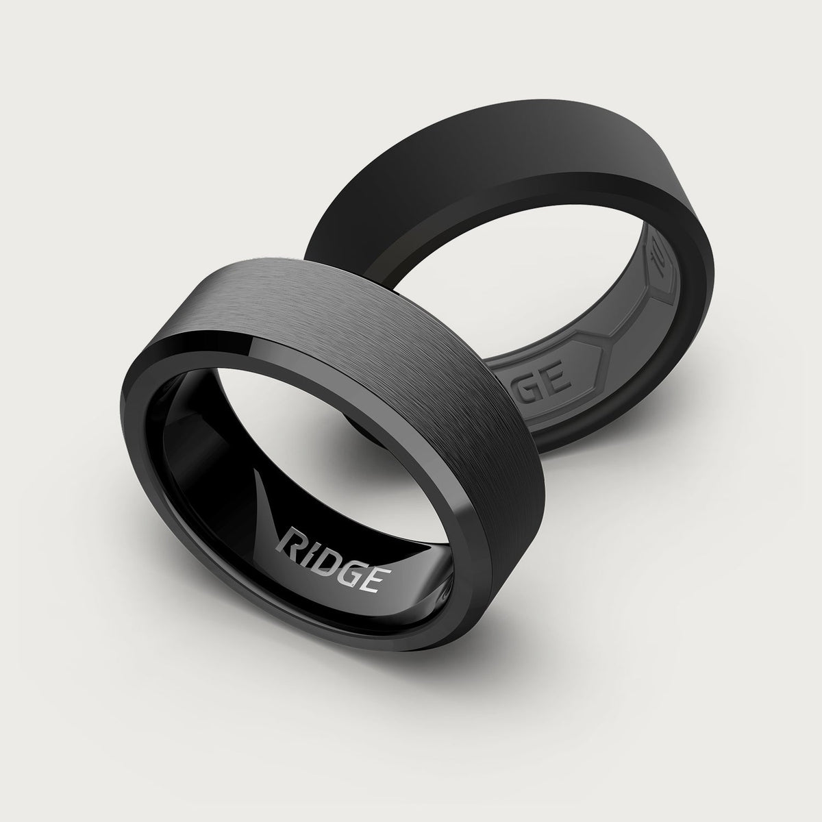 8mm Beveled Ring Set - Gunmetal