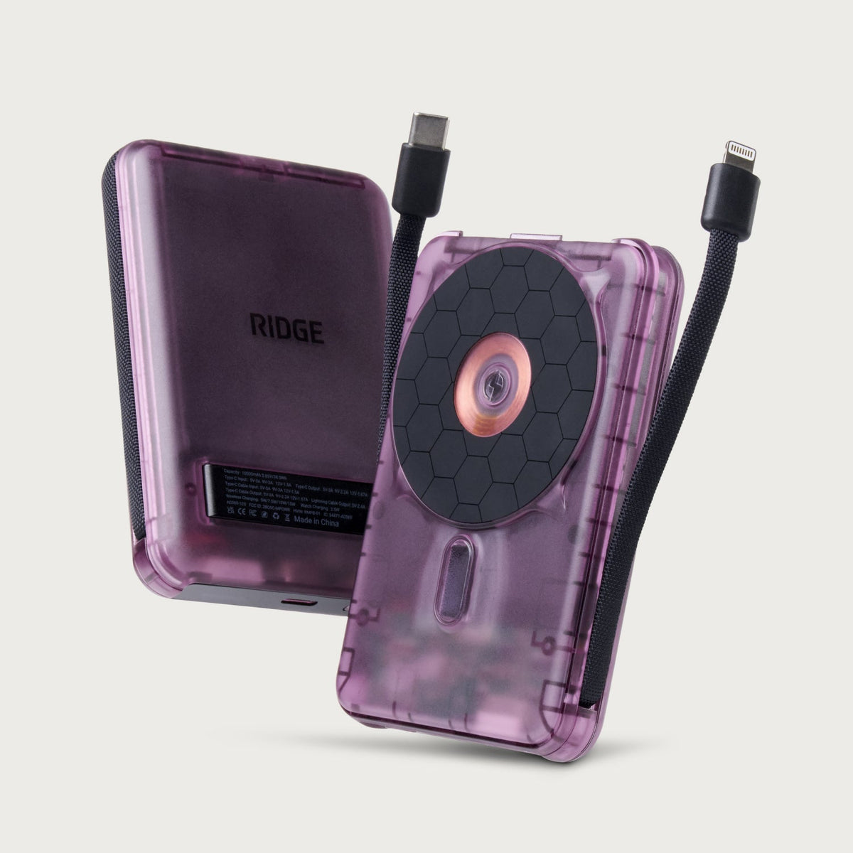 Ridge Power Bank - 10k mAh Bundle - Atomic Purple - 2-Pack