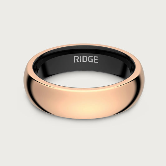 6mm Rounded Ring Set - 18K Rose Gold